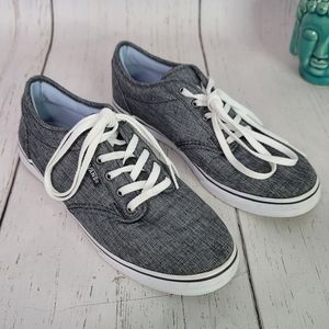 Vans Classic Canvas Gray/White Low Top Skate Casual Shoe Women's Size 6.5